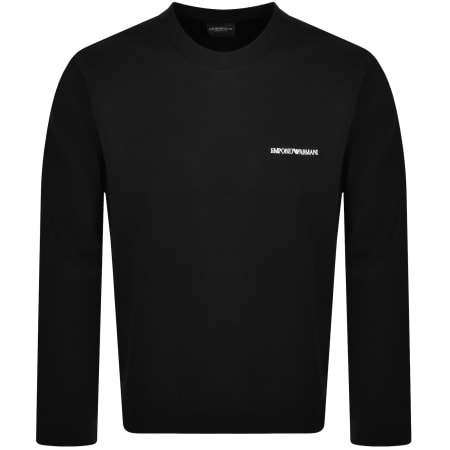Emporio Armani Crew Neck Logo Sweatshirt Black | Mainline